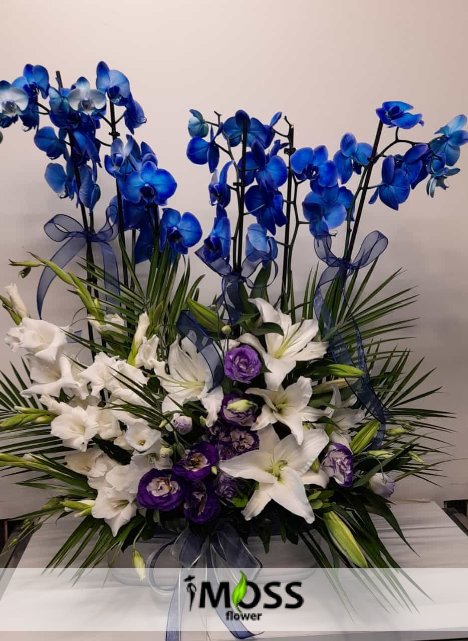 Vip Mavi Orkide Ve Lilyumlar