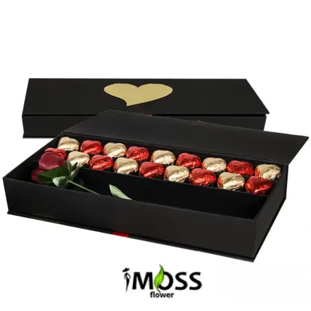 VIP Çikolata Tasarımı Ve Kırmızı Gül 