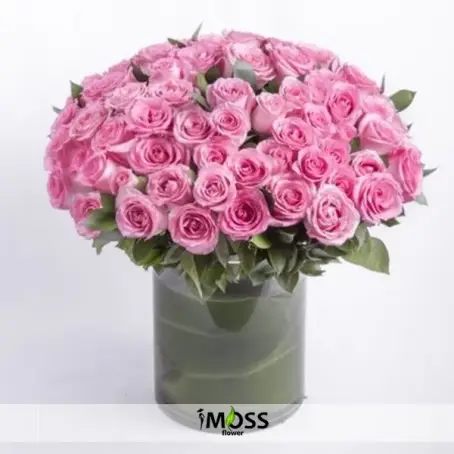 Vazoda 51 Adet Pembe Gül