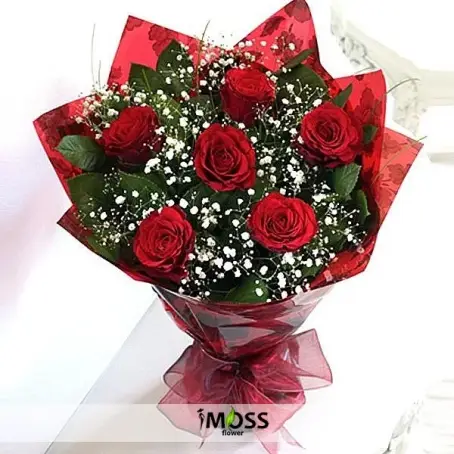 6 Adet Kırmızı Gül Buketi
