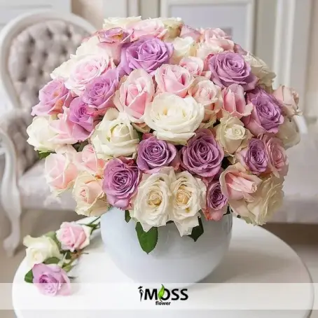 SERAMİKTE LİLE VE PEMBE GULLER