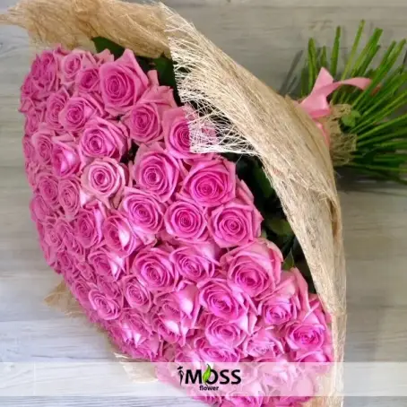 21 ADET PEMBE GUL BUKETİ