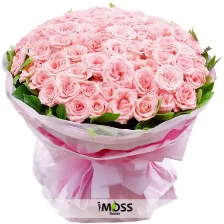 ÖZEL TOZ PEMBE GÜL BUKETİ