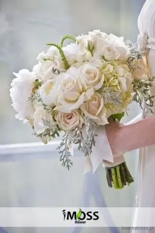 Beyaz Gül Gelin El Buketi