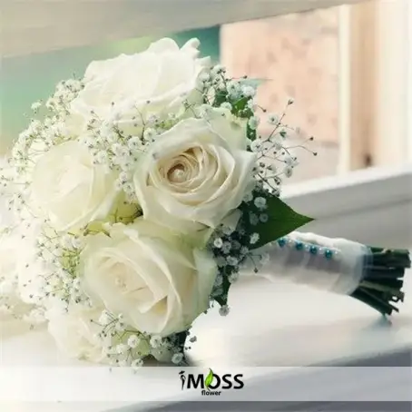 Beyaz Gül Gelin El Buketi