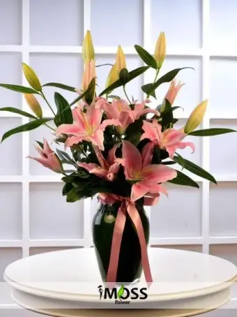 Pembe Lilyum Vazosu