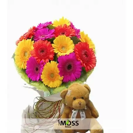 KARISIK GERBERA BUKETİ VE AYICIK