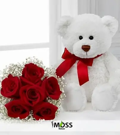 7 ADET EKVATOR GÜLÜ VE ŞİRİN AYICIK