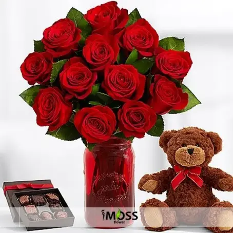 VAZODA 15 GÜL AYICIK VE ÇİKOLATA