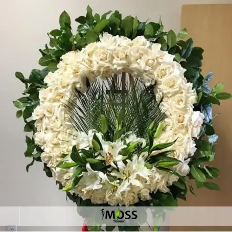 BEYAZ GÜLLERDEN CENAZE ÇELENGİ