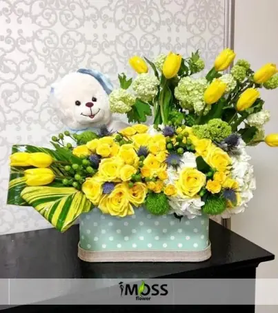 Sarı Tonlarda Bebek Aranjmanı