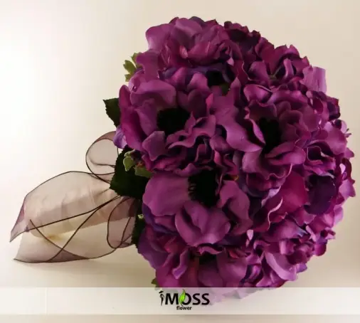 Fuşya Ortanca Gelin Buketi