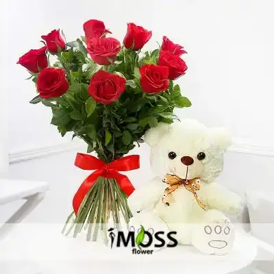 çikolata ve çiçekleri aynı kombin