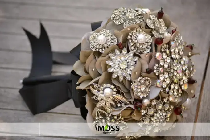 Taşlı Özel Gelin Buketi