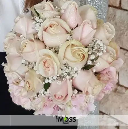 Pembe Gül Ve Ortanca Gelin Buketi