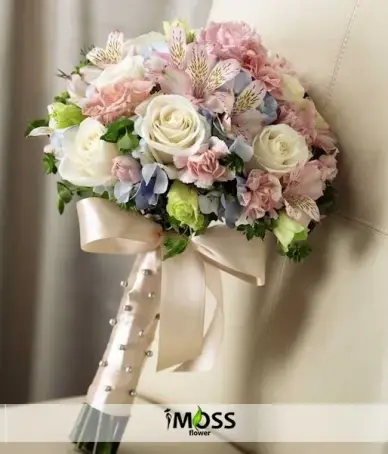 Gelin Buketi Pembe ve Ecru Rüya