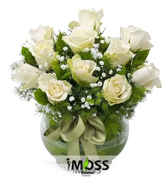 Fanusta Beyaz Güller